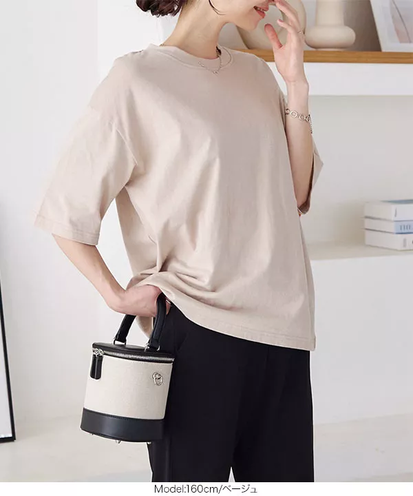 [ コットン100% ] バックプリントコットンTシャツ [C6522]