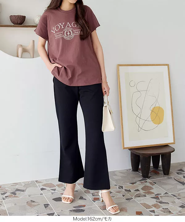 [ コットン100% ] 選べるデザイン フレンチスリーブ刺繍Tシャツ [C6541]