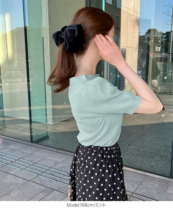 ayakoさんコラボ ]襟リボンニットトップス [C6554] - レディース