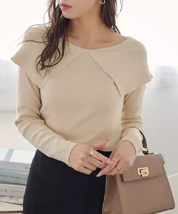 ビッグカラーデザインリブニット [C6569]