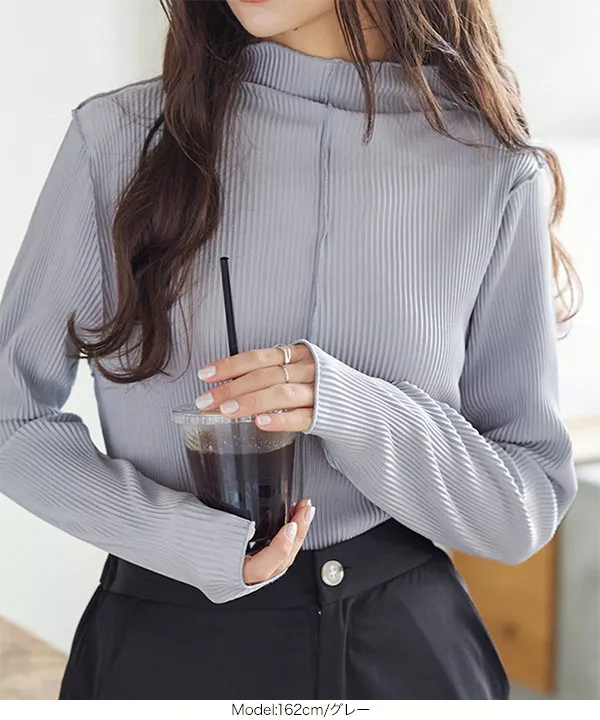 前後2wayメロウハイネックトップス [C6583] - レディースファッション