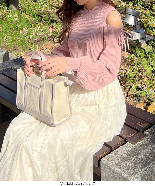 オープンショルダーニットプルオーバー [C6591] - レディース