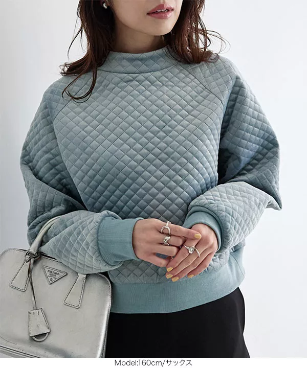 ハネッコ 中綿キルティングモックネックトップス [C6598] - レディース