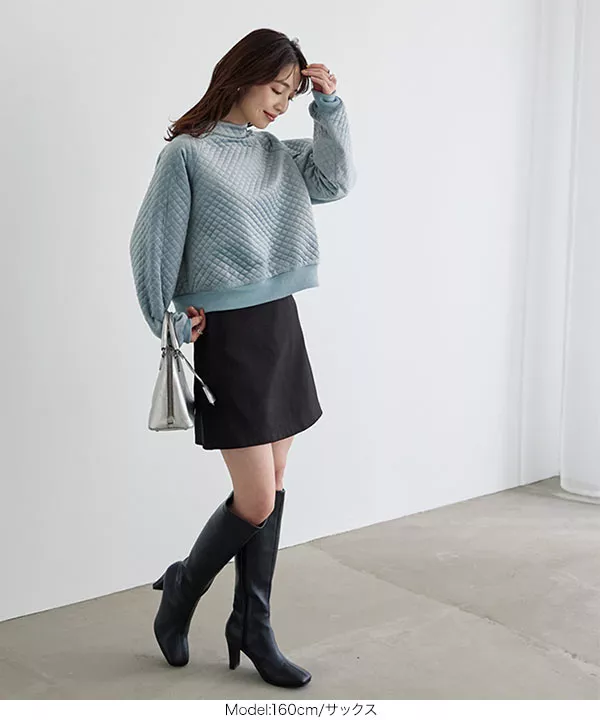 中綿キルティングモックネックトップス [C6598] | トップス全品送料無料！9/11(金)18:00〜9/14(月)朝11:59まで