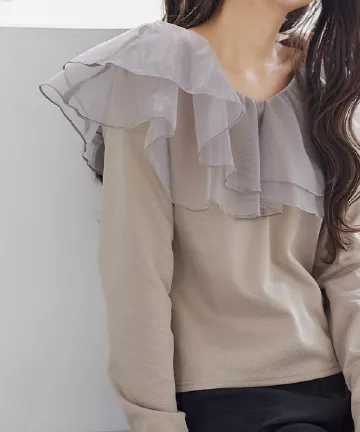 シアーフリルトップス [C6625]