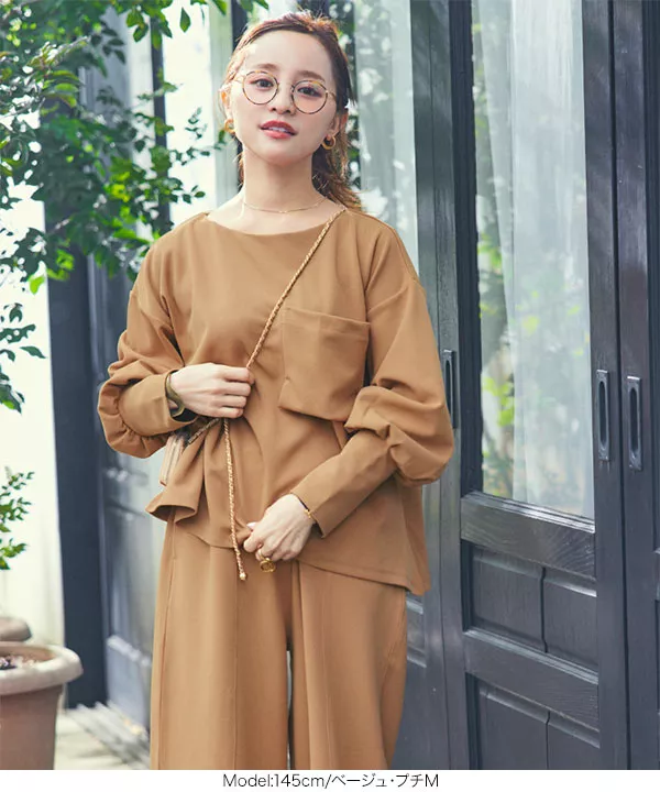 田中亜希子さんコラボ ]カットジョーゼットバックジップポケット