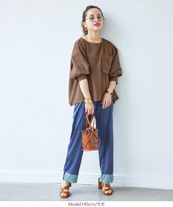 田中亜希子さんコラボ ]カットジョーゼットバックジップポケット