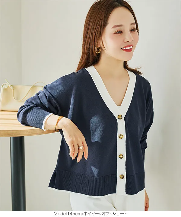 [ 田中亜希子さんコラボ ]選べる2タイプUVカットセミシアーニットカーディガン [C6645] | トップス全品送料無料！8/7(金)18:00〜8/10(月)朝11:59まで