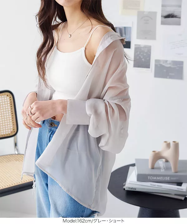 選べる2丈のバンドカラーシアーシャツ [C6649] - レディース