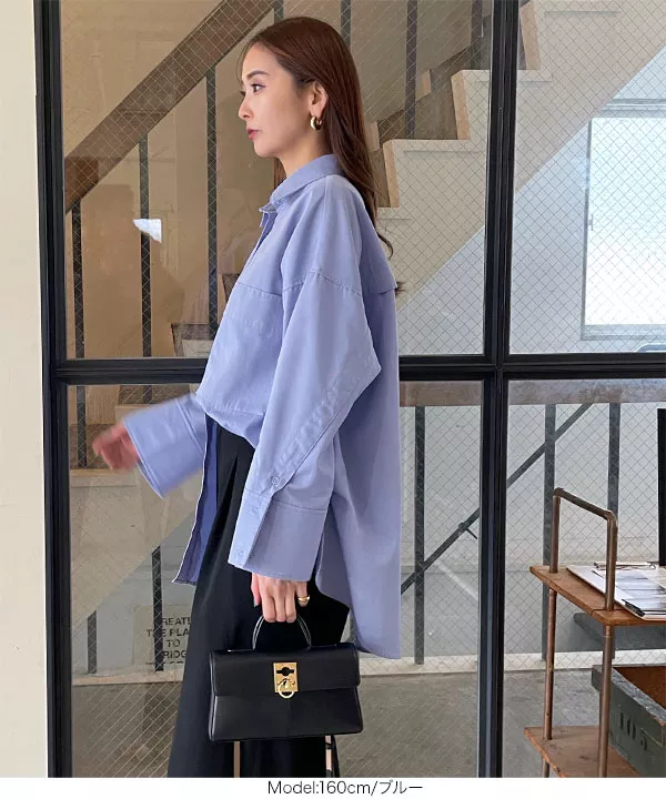 nachicoさんコラボ ]バックオープンビッグシャツ [C6655