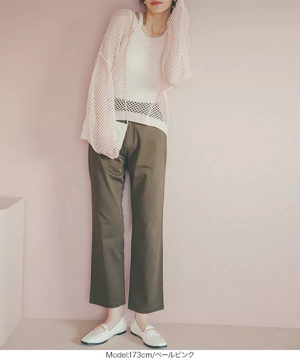 テールカットメッシュニットトップス [C6677] - レディース