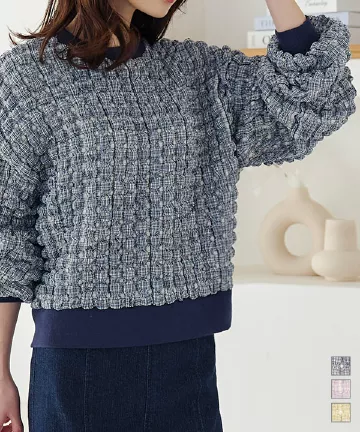 ぽこ ぽこぽこギンガムチェック柄トップス [C6680] - レディース