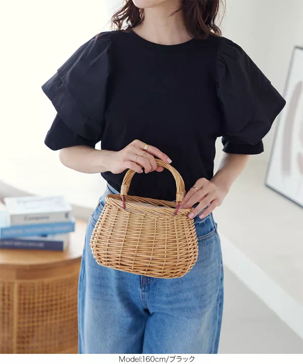 ティアードフリルぽわん袖Tシャツ [C6709] | トップス全品送料無料！8/7(金)18:00〜8/10(月)朝11:59まで