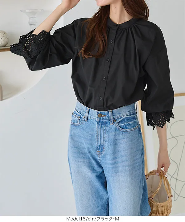 美品✨ ミヤコ レース 切替 チュニック ブラウス 日本製 ベージュ 楽天市場】ブラウス レディース 綿100 レース 刺繍 夏 春