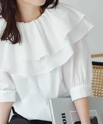 ダブルカラーオフショルブラウス [C6741]