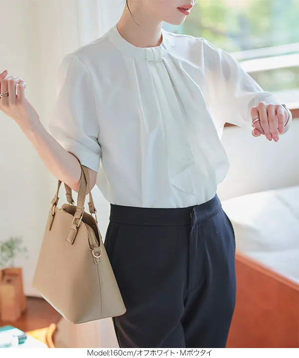 選べる4タイプ 半袖デザインブラウス[C6759] - レディース