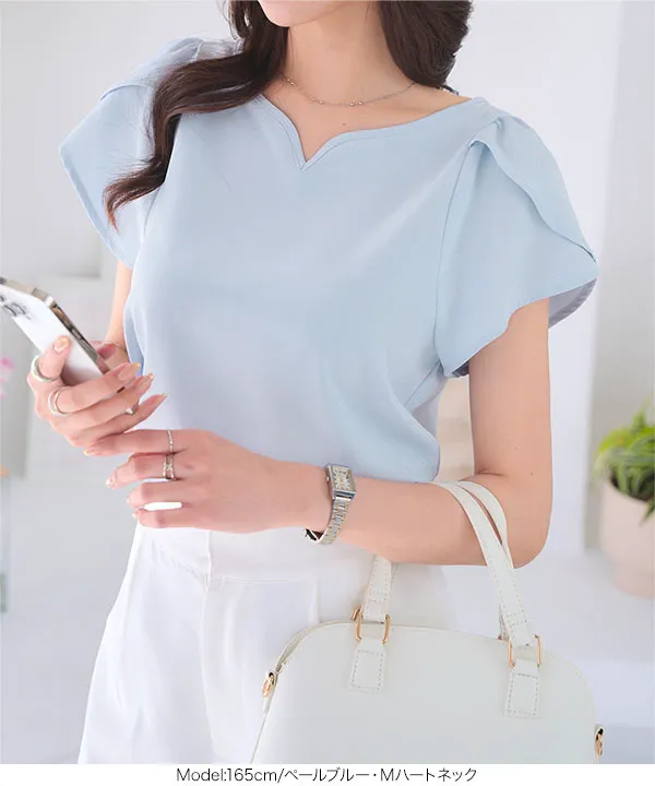 選べる4タイプ 半袖デザインブラウス[C6759] | トップス全品送料無料