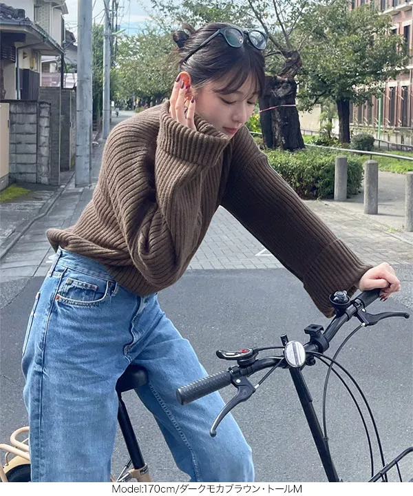 [ 莉歩さんコラボ ]スヌード付き2wayネックルーズスリーブリブニットトップス [C6776] | トップス全品送料無料！10/2(金)18:00〜10/5(月)朝11:59まで