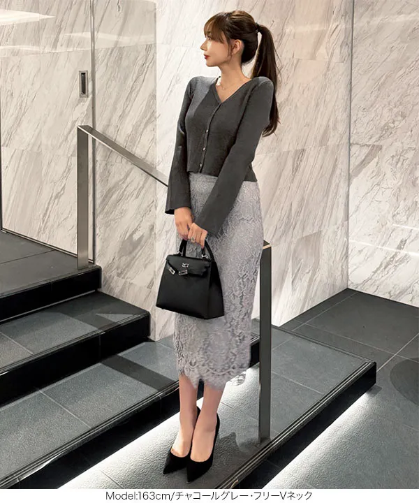 岡部あゆみさんコラボ ] 選べる2タイプ フレアスリーブリブニット