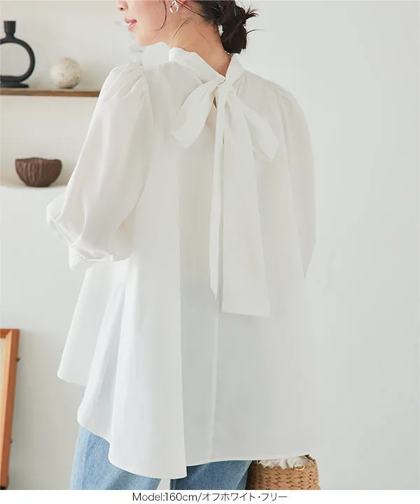 美品♡ リンカブル　ブラウス シワになりにくい パフスリーブAラインブラウス [C6824