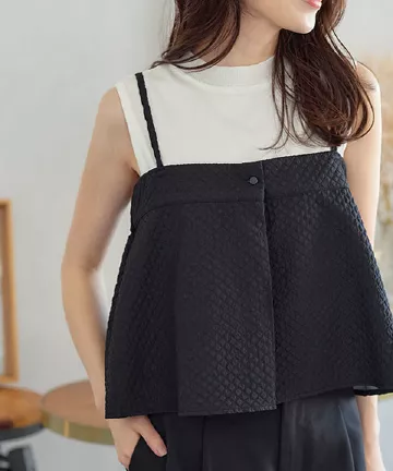ふくれジャガードキャミビスチェトップス [C6863] - レディース