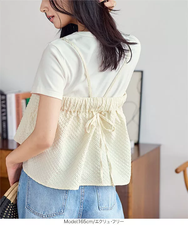 ふくれジャガードキャミビスチェトップス [C6863] - レディース