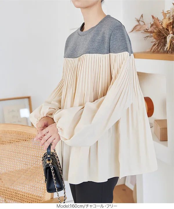 トップス k プリーツドッキングトップス [C6880] - レディースファッション通販