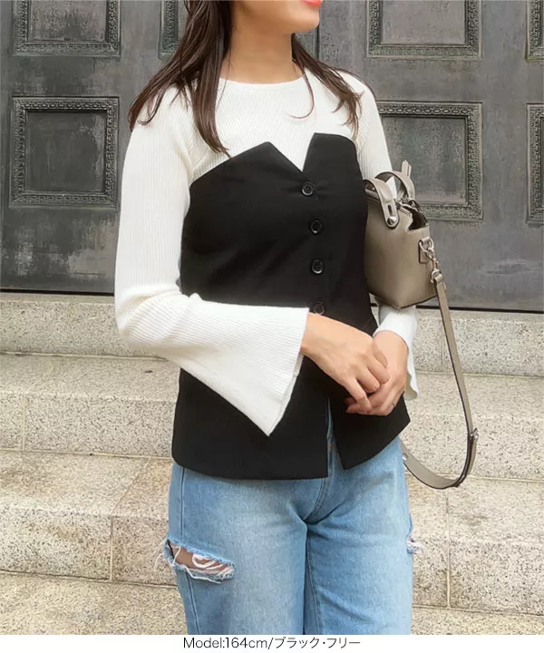 ボタンビスチェ [C6885] - レディースファッション通販 神戸レタス