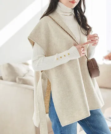 デザインベルトVネックジレベスト [C6919] - レディースファッション