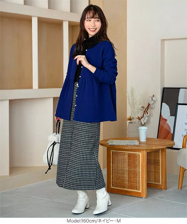 ペプラムニットカーディガン [C6922] - レディースファッション通販