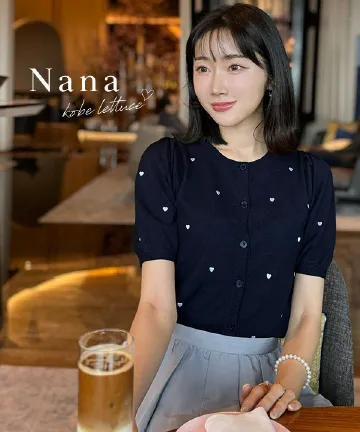 Nanaさんコラボ ] ハート刺繍ニットトップス [C6977] - レディースファッション通販 神戸レタス【公式サイト】