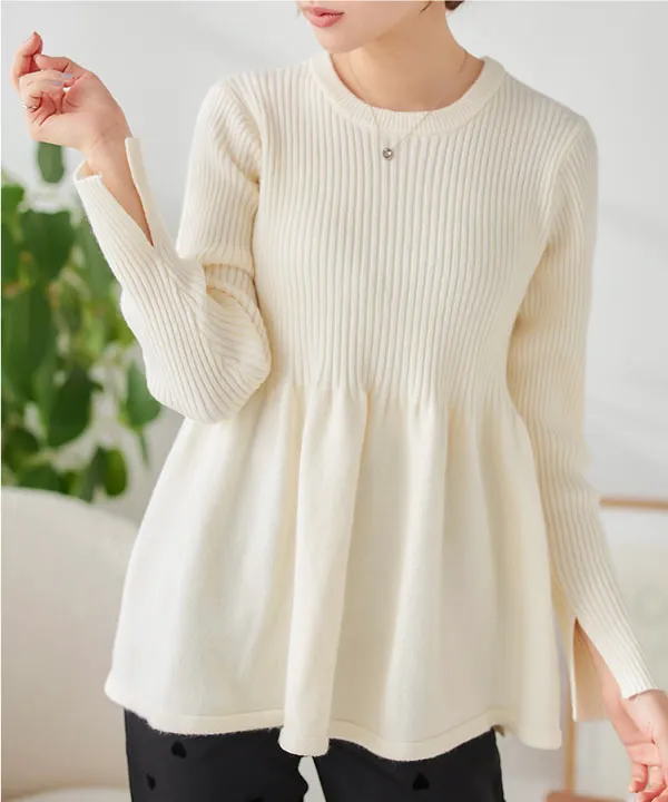 ミニオンheve ヘイヴ スズランカフスリーブニット ベビーピンク新品 KOBE LETTUCE ニットトップス レディース 長袖 40代 50代 30代 ぽわん