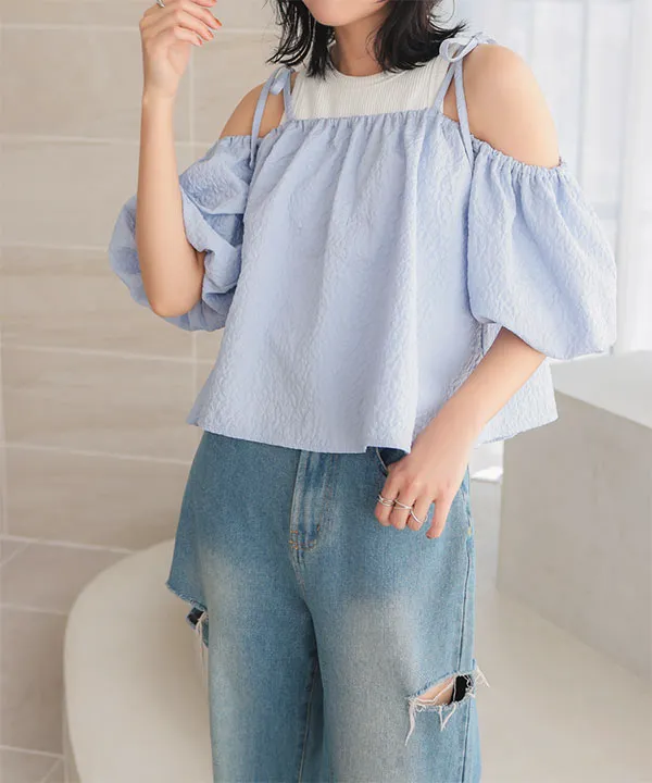 ジャガードオフショルトップス [C6997] | トップス全品送料無料