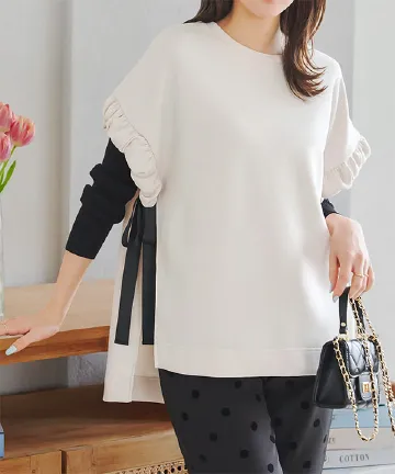 サイドリボンカットベスト [C7039]