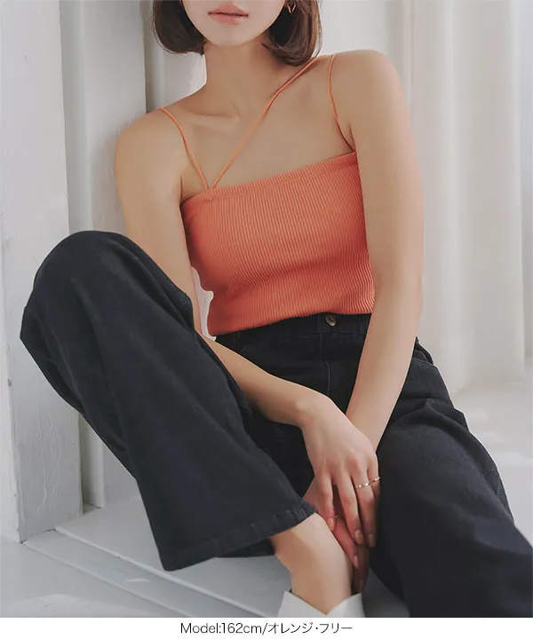 カップ付きアレンジストラップキャミ [C7043] - レディース