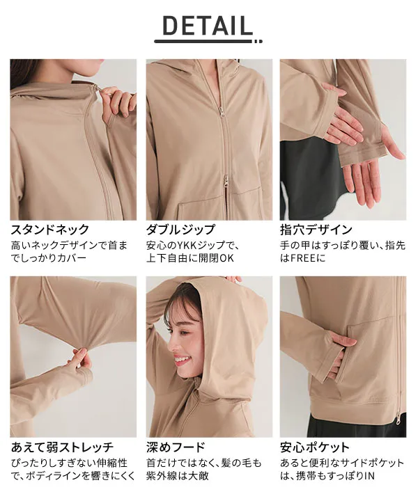 UVカットパーカー 楽天市場】UVプロテクトパーカーシャイン uvパーカー レディース