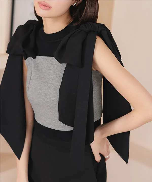 ❤︎新品❤︎ ELISABETTA FRANCHISE リボンビスチェトップス