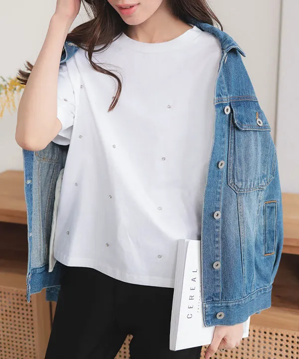 パールorビジューTシャツ [C7086]| SALE!! - レディース