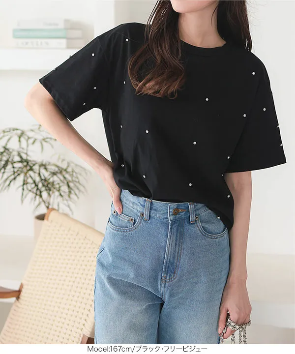 パールorビジューTシャツ [C7086] - レディースファッション通販 神戸