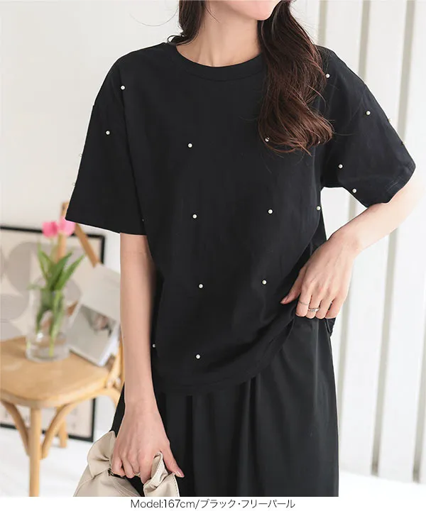 パールorビジューTシャツ [C7086]| SALE!! - レディース