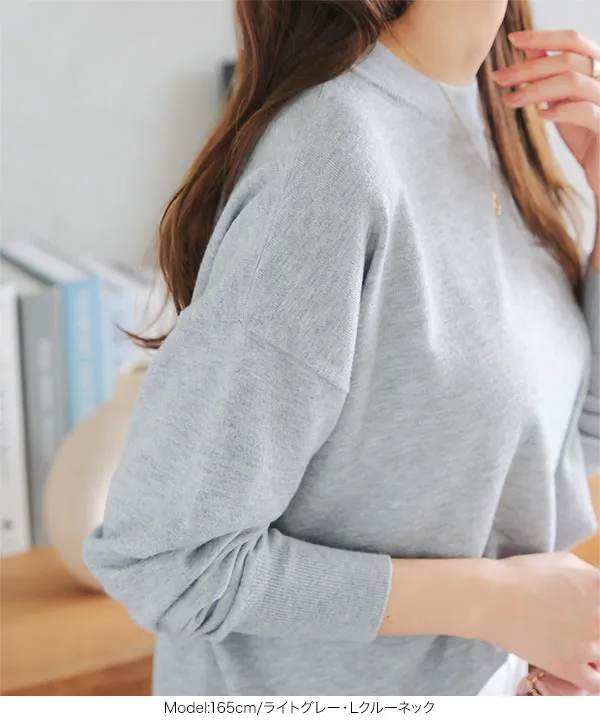 M L XL 選べるネック ] メルティベーシックニット [C721B