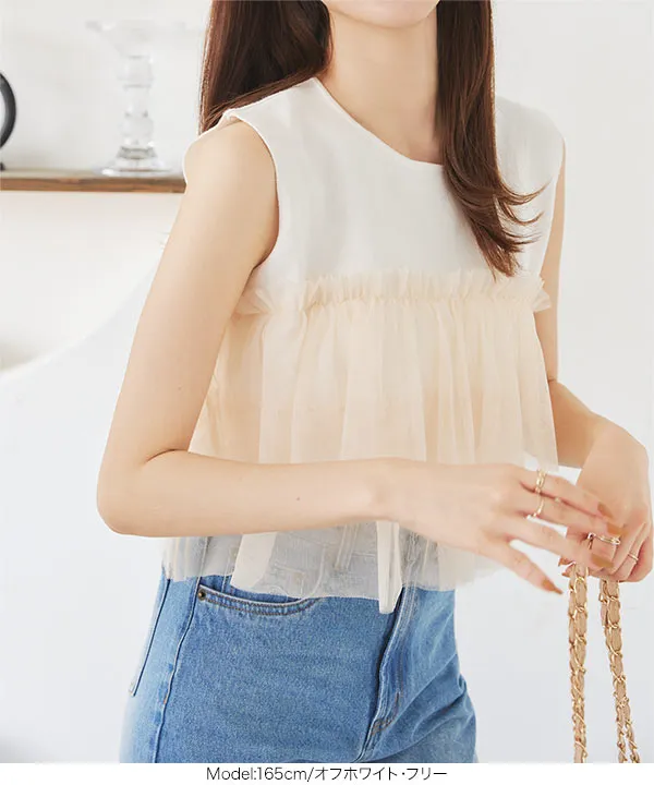 ARCHIVIO ノースリーブトップス Lace Ladies タンクトップ ノースリーブ レースアップ