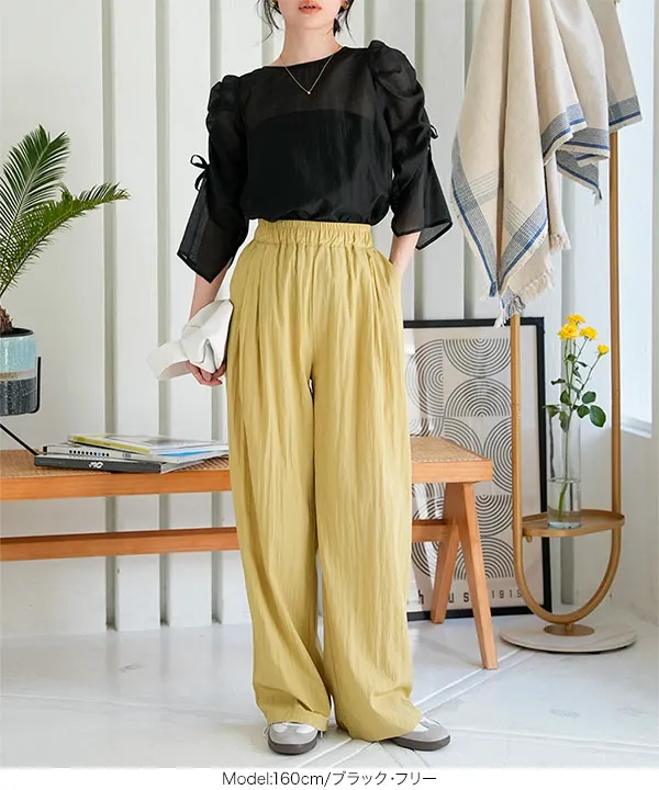 マルチway ボリュームスリーブシアーブラウス [C7120]| SALE！