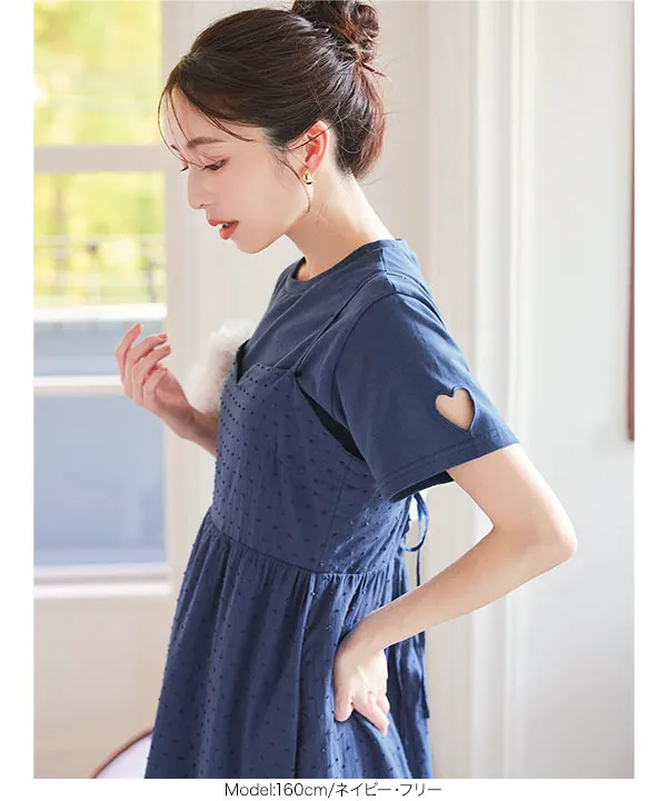 ハートカットアウトTシャツ [C7145] - レディースファッション通販