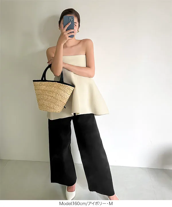 アンチピリング フレアデザインニットベアトップ [C7163] - レディース