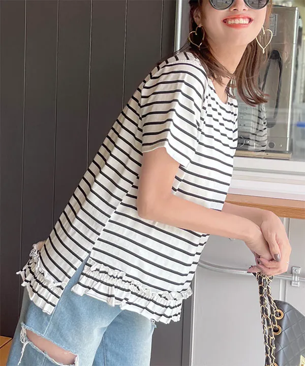 裾フリルカットソーチュニック [C7165]| SALE!! - レディース