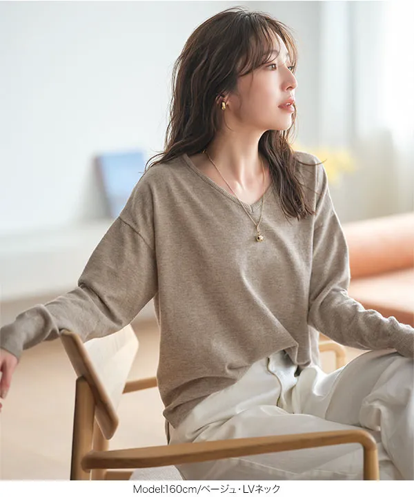 M L XL 選べるネック ] メルティベーシックニット [C7211] | 大好評