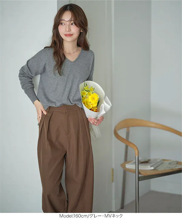 [ M L XL 選べるネック ] メルティベーシックニット [C7211]