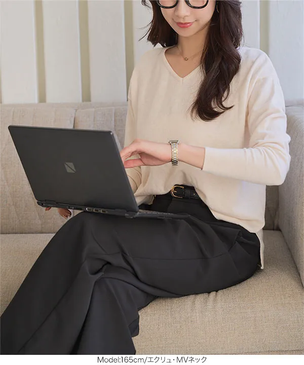 M L XL 選べるネック ] メルティベーシックニット [C7211] | 大好評