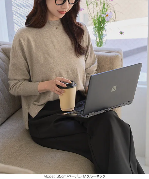 M L XL 選べるネック ] メルティベーシックニット [C7211